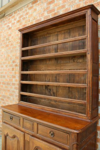 ANTIQUE EARLY 19TH C FRENCH COUNTRY WALNUT CUPBOARD CABINET VAISSELIER HUTCH 5