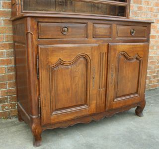 ANTIQUE EARLY 19TH C FRENCH COUNTRY WALNUT CUPBOARD CABINET VAISSELIER HUTCH 6
