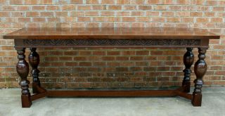 8 FT LONG ANTIQUE SCOTTISH CARVED REFECTORY DINING TABLE LATE 19TH - EARLY 20TH 2