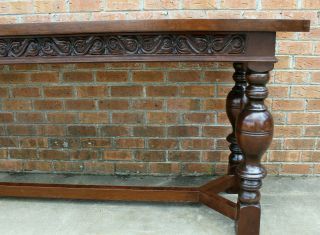 8 FT LONG ANTIQUE SCOTTISH CARVED REFECTORY DINING TABLE LATE 19TH - EARLY 20TH 3
