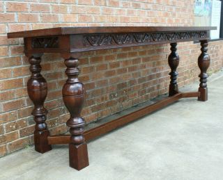 8 FT LONG ANTIQUE SCOTTISH CARVED REFECTORY DINING TABLE LATE 19TH - EARLY 20TH 5