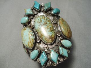 One Of Best Vintage Navajo Royston Turquoise Sterling Silver Bracelet Old