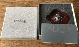 VINTAGE LALIQUE CRYSTAL AMBER PUFFER FISH 2