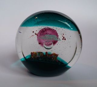 Rare Vintage 1997 Caithness Glass " Visitation " Ufo Paperweight By Colin Terris