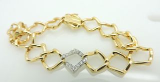 Vintage Tiffany&co Paloma Picasso 18k Yellow Gold And Platinum 7 Inch Bracelet