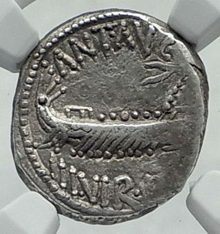 MARK ANTONY Cleopatra Lover 32BC Ancient Silver Roman Coin LEGION X NGC i78896 2
