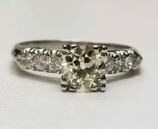 Antique Vintage Diamond Ring Aprox 1.  00 K Vs2 Platinum $7500.  00 Gia Nr