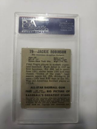 1948 Leaf 79 Jackie Robinson Brooklyn Dodgers PSA 1 RARE 3