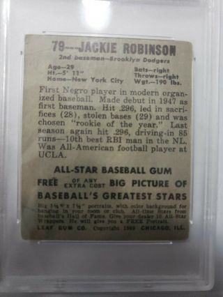 1948 Leaf 79 Jackie Robinson Brooklyn Dodgers PSA 1 RARE 4