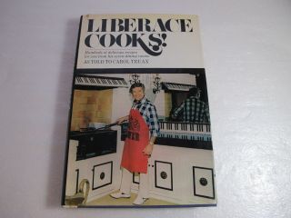 Rare Vintage - Liberace Cooks Hard Covered Cookbook - First Edition