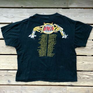 SLAYER 1991 Clash of the Titans Tour Rare Vintage T - Shirt Sz XL Made in USA 90s 4