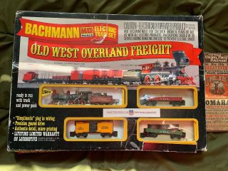 Vintage Bachman Ho Scale Old West Overland Freight Dc Electric Train Set