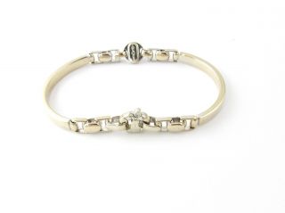 Vintage Baraka 18 Karat White Gold and Diamond Bangle Bracelet 5274 5