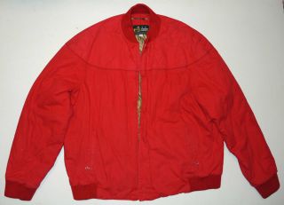 Rare Vintage 70s Red Derby Of San Francisco Bomber Jacket 2xl Paisley Liner
