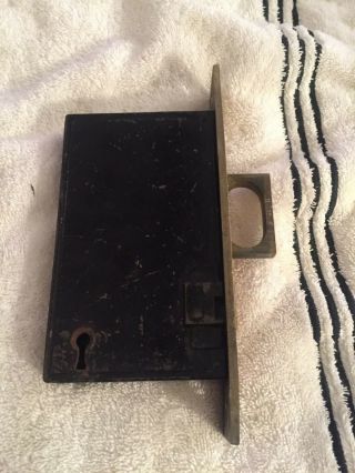 Pair Vintage Yale & Towne Y&T Pocket Door Mortise Lock & Pulls 2