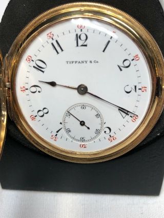 Tiffany 45 Mm Pocket Watch In 18k Gold Hunter Case