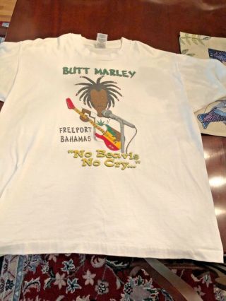 Rare Vintage Butt Marley Bahamas Tshirt Size Xl Beavis & Butthead Bob Marley