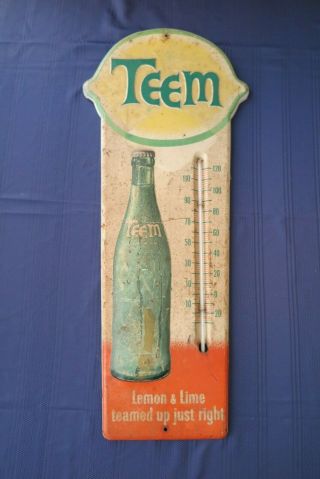 Vintage Teem Lemon Lime Soda Thermometer