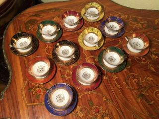 12 Cups 12 Saucers Set Rare Vintage Bavaria Germany Porcelain Coffee Set 2