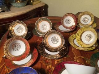 12 Cups 12 Saucers Set Rare Vintage Bavaria Germany Porcelain Coffee Set 4