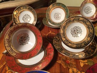 12 Cups 12 Saucers Set Rare Vintage Bavaria Germany Porcelain Coffee Set 5