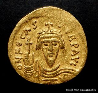 Ancient Byzantine Coin Focas,  602 - 610 Ad Scarce Oficina Letter On Reverse Gold