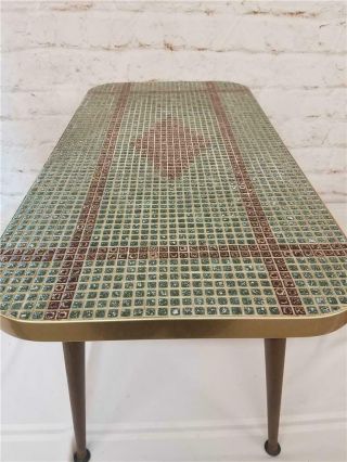Vintage Mid Century Square Tile Mosaic Table Retro Modern Atomic Era