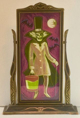 El Gato Gomez Painting Retro Vtg Haunted Mansion Disney Hatbox Ghost Halloween