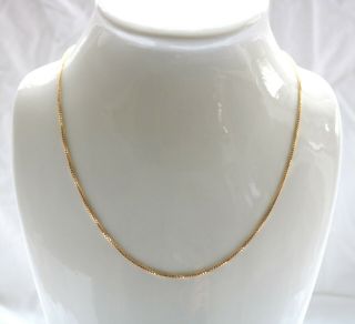 Vintage 18k Yellow Gold Box Link Chain Necklace 22 Inches