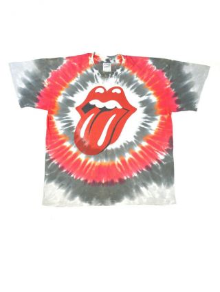 Vintage Rolling Stones 1994 Voodoo Lounge Tour 90s White Tie Dye T - Shirt Xl