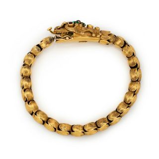 Antique Vintage Deco Retro 18k Gold Etruscan LALAOUNIS ZOLOTAS Snake Bracelet 3