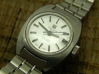 Vintage Ladies Tissot Seastar Automatic Wrist Watch 21 Jewel Stainless Steel