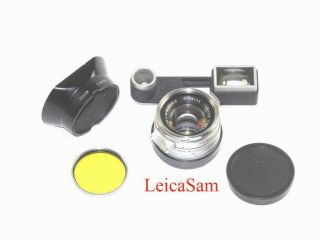 Leica 35/1,  4 Summilux Rf Rare M Chrome Lens With Leica " Ollux " Rare Hood Ex,