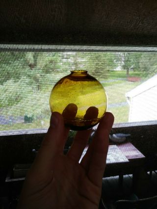 Scarce Amber Glass Target Ball Shooting Target C.  19th Century