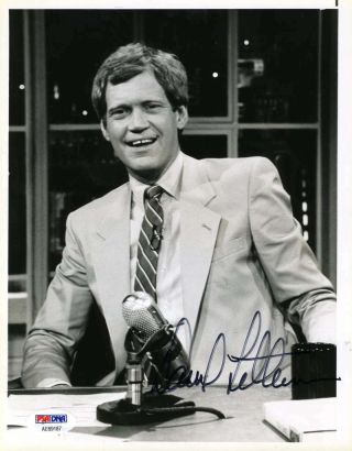 David Letterman Psa Dna Vintage Signed 8x10 Photo Autograph