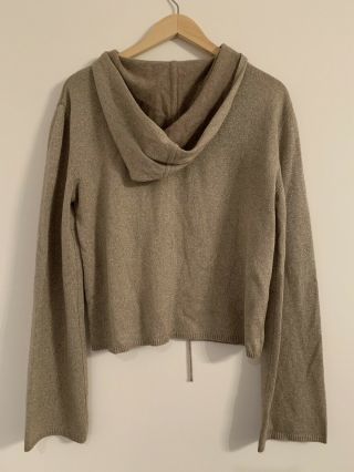 Chanel Vintage Taupe Metallic Hoodie.  Wool Cashmere Blend.  Size 38 2