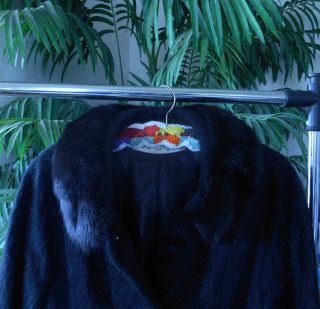 Vintage Lilli Ann Paris Coat MOHAIR Collar S/M Black 1950 LARP COSPLAY 6