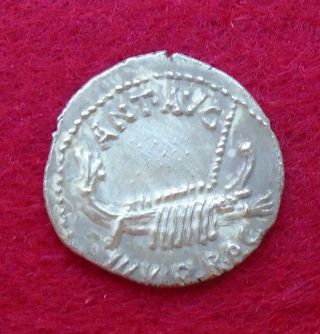 Marc Antony Legionary Silver Ar Denarius " Galley & Legion Ancient Roman Coin
