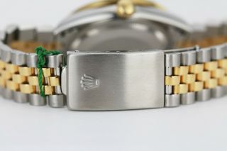 Rolex Men ' s Watch Datejust 18K Gold & Steel 36mm Diamond Emerald Dial & Bezel 3
