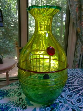 Vintage Murano Art Glass Vase Gino Cenedese Nicely Signed Base Modern Design