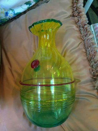 Vintage Murano art glass vase Gino Cenedese nicely signed base modern design 2