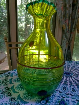 Vintage Murano art glass vase Gino Cenedese nicely signed base modern design 8