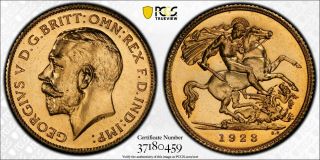 D128 South Africa 1923 - Sa Gold 1/2 Sovereign Pcgs Proof - 65 Rare In Pf - 65