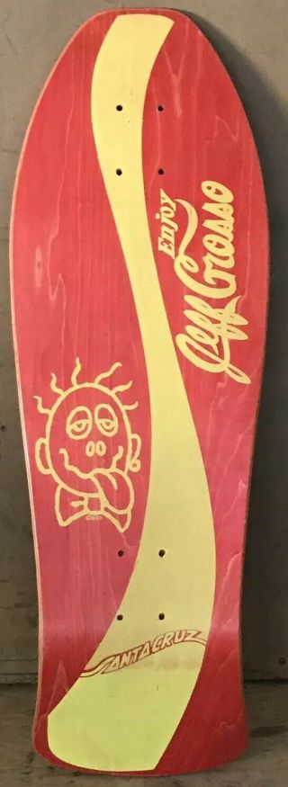 1988 Nos Santa Cruz Enjoy Jeff Grosso Skateboard Deck " Coke " Graphic Rare Color