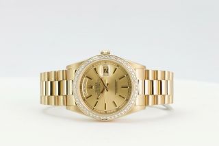 Mens Rolex Day - Date 18038 Presidential 18k Yellow Gold Champagne 1.  35ct Diamonds 5