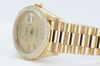 Mens Rolex Day - Date 18038 Presidential 18k Yellow Gold Champagne 1.  35ct Diamonds 6