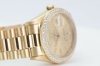 Mens Rolex Day - Date 18038 Presidential 18k Yellow Gold Champagne 1.  35ct Diamonds 8