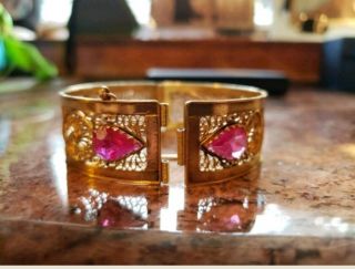 Antique Vintage Braslet Bukhara 18K Gold Rubys 2
