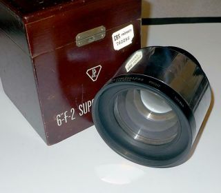 Vtg Bausch&lomb Optical Co.  Cinephor 6 " F - 2 Lens W/original Wooden Box Ex,