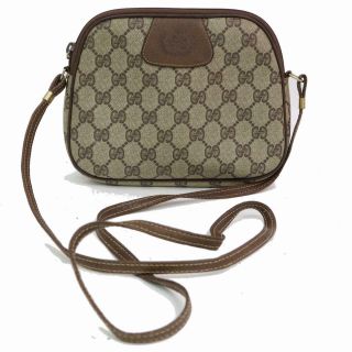 Authentic Vintage Gucci Shoulder Bag Gg Browns Pvc 363178